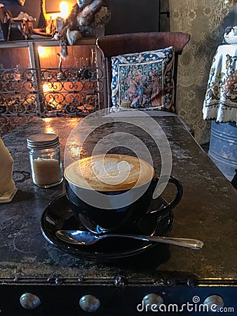 Coffee time relax in cafe. Stock Photo