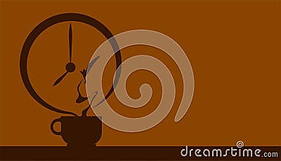 Coffee time. silhouette one cup with beautiful smoke. take a break with your favorite drink. vector illustration eps10 Vector Illustration