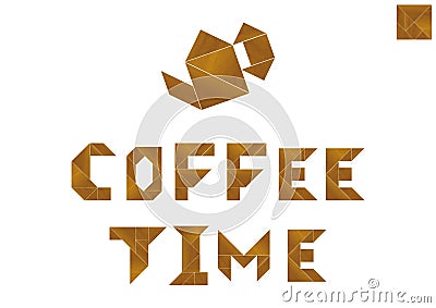 Tangram, motto Coffee time Stock Photo