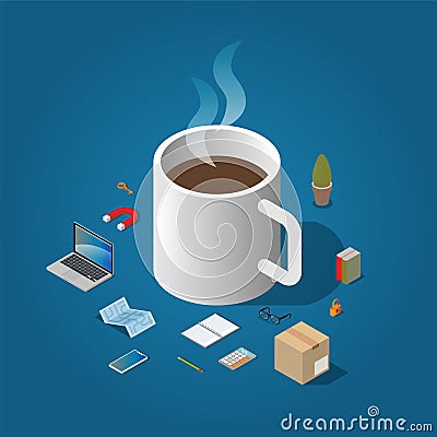 Coffee time at work Vector Illustration