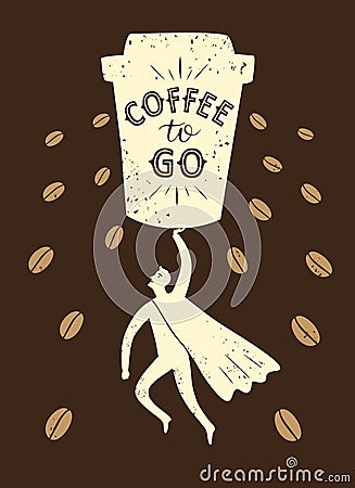 Coffee to go cartoon illustration Cartoon Illustration