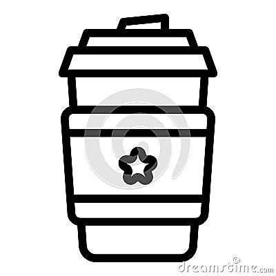 Coffee to go cup icon outline vector. Restaurant food Vector Illustration