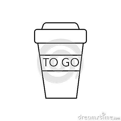 Coffee to go cup vector line icon, sign, illustration on background, editable strokes Vector Illustration