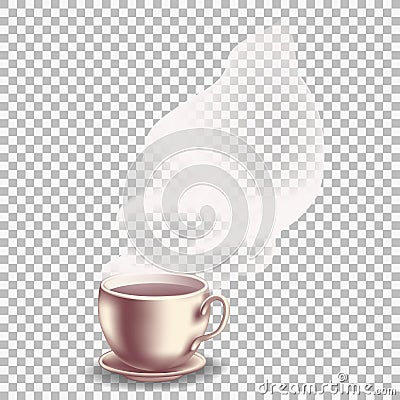Coffee with translucent vapor. Vector Illustration