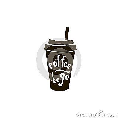 Coffee with a vector drawing icon logo of a coffee house cappuccino cafe restaurant chalkboard black calligraphy on a white backgr Stock Photo