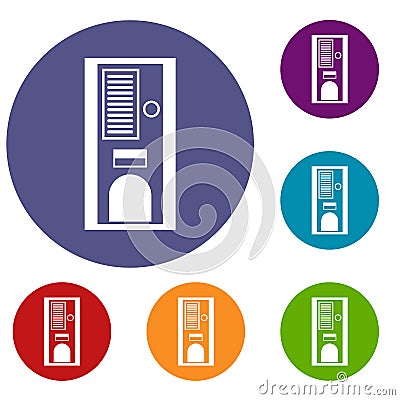 Coffee vending machine icons set Vector Illustration