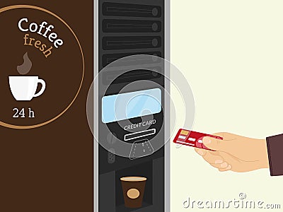 Coffee vending machine Vector Illustration