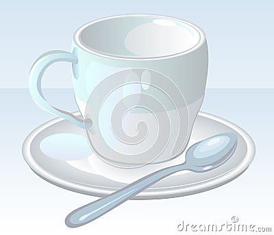 Coffee white cup Vector Illustration