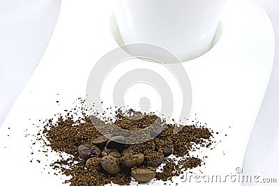 Coffee on a white plate Stock Photo