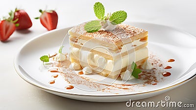 coffee white tiramisu food Cartoon Illustration