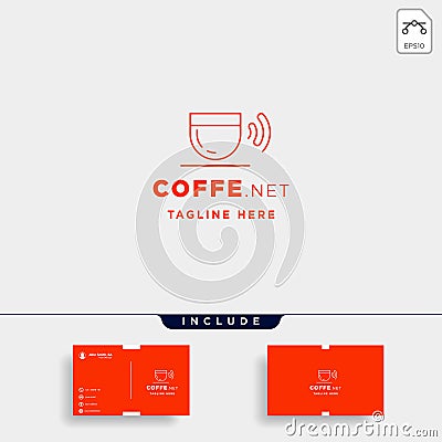 coffee wifi logo design vector cafe internet icon sign symbol Vector Illustration