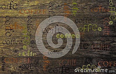 Coffee on a wooden board, Wood Texture Background Stock Photo