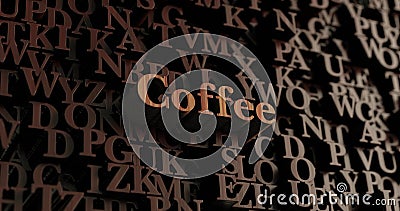 Coffee - Wooden 3D rendered letters/message Stock Photo