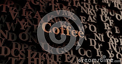 Coffee - Wooden 3D rendered letters/message Stock Photo