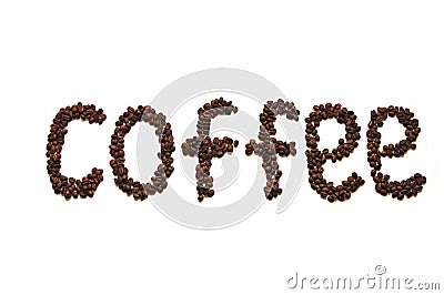 Coffee word written grain coffee Stock Photo