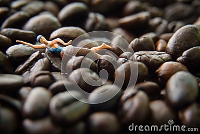 Coffeebean swiming Stock Photo