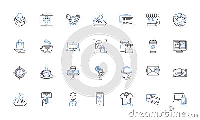 Coffeehouse line icons collection. Caffeine, Aroma, Latte, Espresso, Barista, Cup, Java vector and linear illustration Vector Illustration