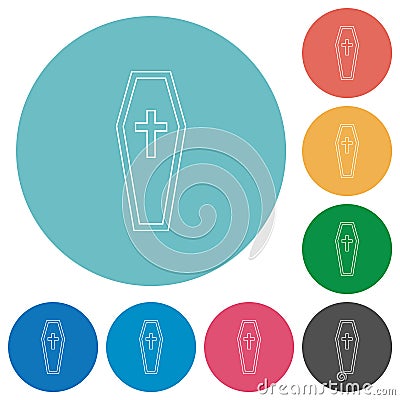 Coffin flat round icons Stock Photo