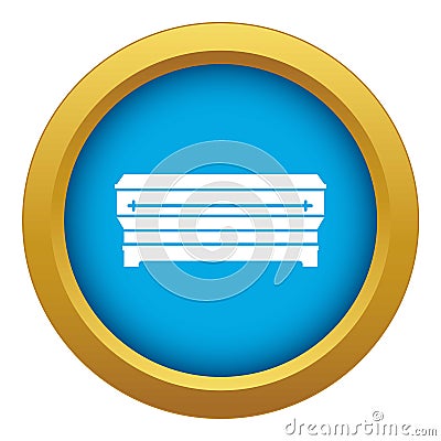 Coffin icon blue vector isolated Vector Illustration