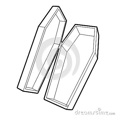 Coffin icon, outline style Vector Illustration