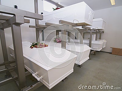 Coffins Stock Photo