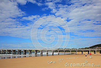 Coffs Harbour Jetty and beach scenery Stock Photo