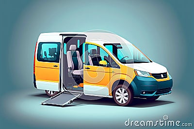 cofort service transportation of disabled persons wheelchair van Stock Photo