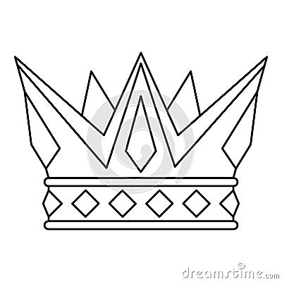 Cog crown icon, outline style Vector Illustration