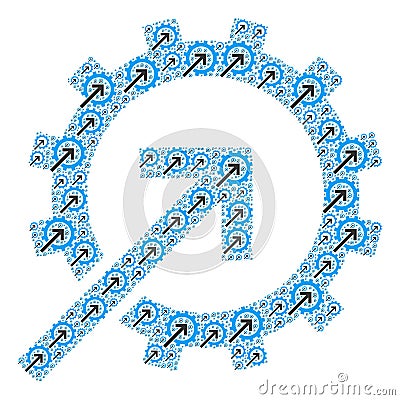 Cog Integration Recursive Composition of Itself Items Vector Illustration