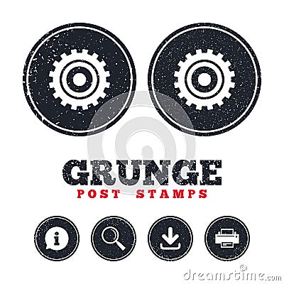 Cog settings sign icon. Cogwheel gear symbol. Vector Illustration