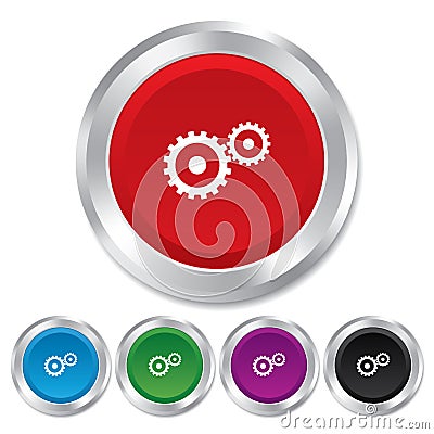 Cog settings sign icon. Cogwheel gear symbol. Vector Illustration