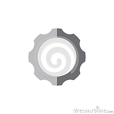 Cog wheel simple shadow icon vector Vector Illustration