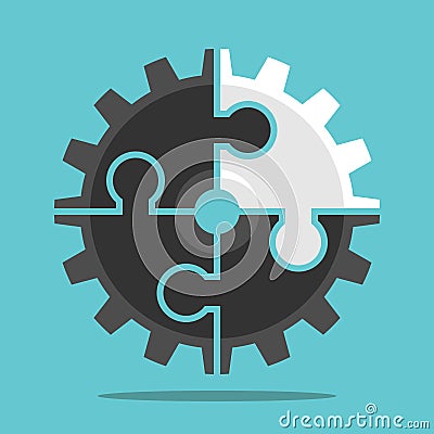 Cog wheel, unique puzzle Vector Illustration