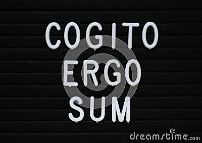 Cogito Ergo Sum on a noticeboard Stock Photo