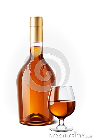 Cognac bottle Vector Illustration