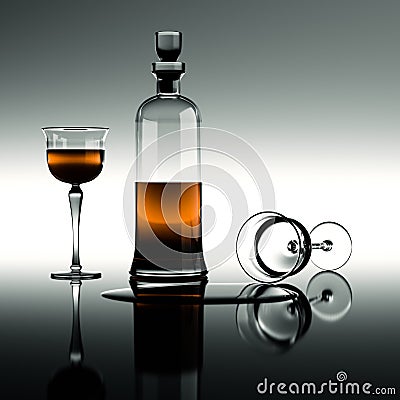 Cognac in a carafe Stock Photo