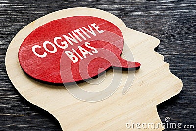 Cognitive bias word on the head shape. Stock Photo