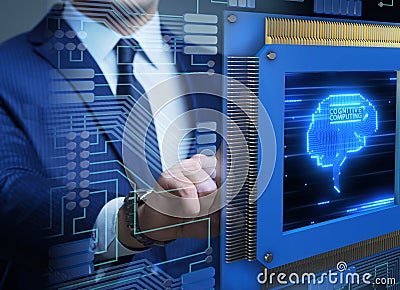 Cognitive computing concept as modern technology Stock Photo