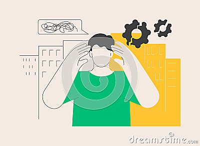 Cognitive dissonance abstract concept vector illustration. Vector Illustration