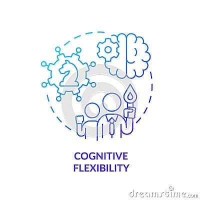 Cognitive flexibility blue gradient concept icon Vector Illustration