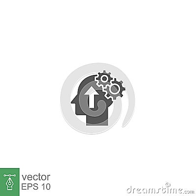 Cognitivity icon, improvement cognitive ability, human brain mental strength, Brainstorming Vector Illustration