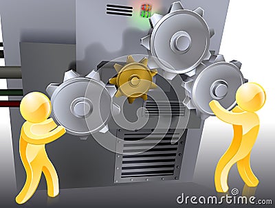 Cogs and gears people Vector Illustration