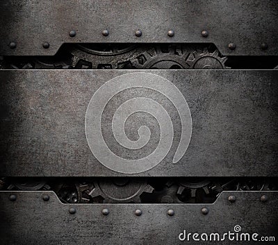 Cogs and gears wheels steam punk technology background 3d illustration Stock Photo