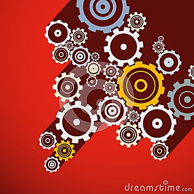 Cogs. Retro Gears Illustration. Vector Illustration