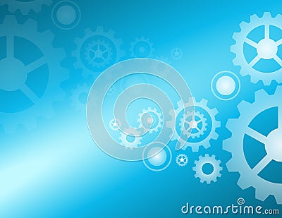 Cogs wheels blue lights background vector design. Vector Illustration