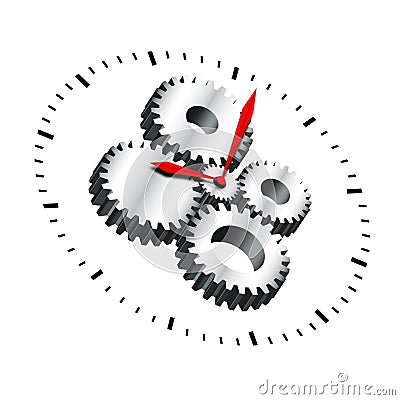 Cogwheel Clock Stock Photo