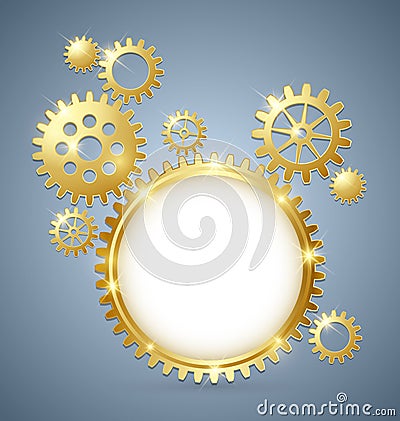 Cogwheel gear document template Vector Illustration