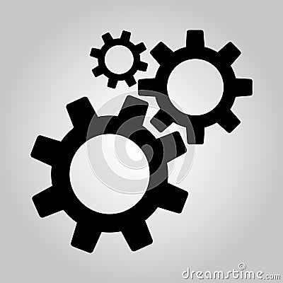 Cogwheel gear icon on grey background Vector Illustration