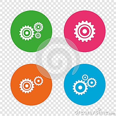 Cogwheel gear icons. Mechanism symbol. Vector Illustration