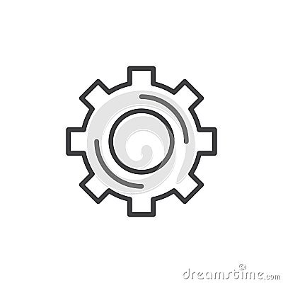 Cogwheel, gear line icon, outline vector sign Vector Illustration